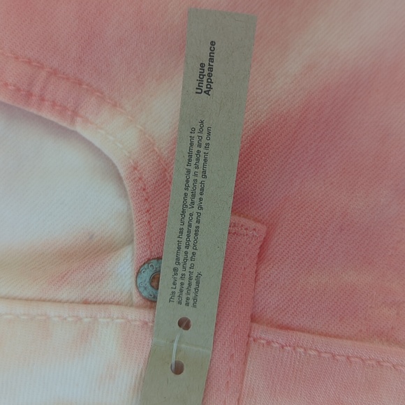 NWT Levi's Tie Dye 535 Denim Legging Junior 9 W29 Salmon Pink Coral Pockets Y2K - Picture 5 of 15